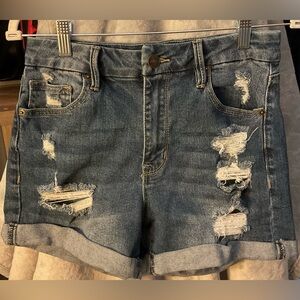 Distressed Denim Women Shorts